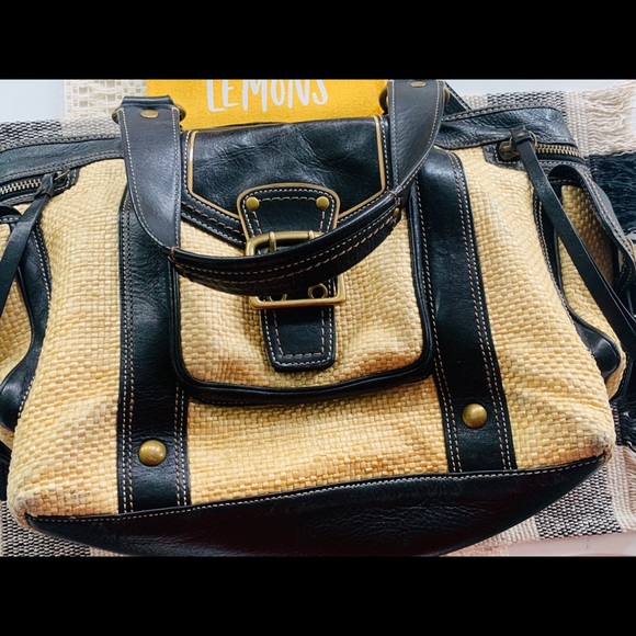 Coach Legacy Straw and Leather Tote - Picture 7 of 12